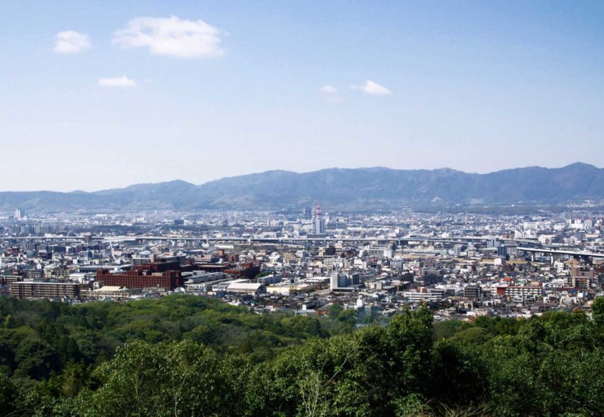The view from Fushimi Inari Shrine in Kyoto, Japan